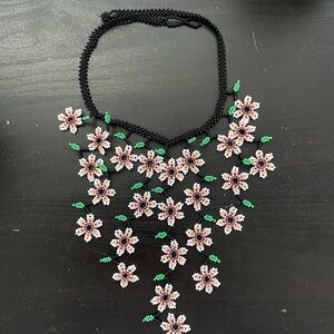 Handmade Beaded Floral Necklace